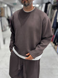Brown Knitted Basic Knit Sweatshirt HM-