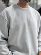 Light Gray Knitted Basic Knit Sweatshirt HM-
