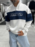 White Half-Zip Athletic Sweatshirt PM-106