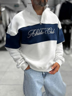 White Half-Zip Athletic Sweatshirt PM-106