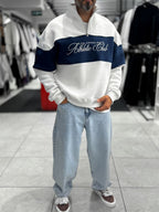 White Half-Zip Athletic Sweatshirt PM-106