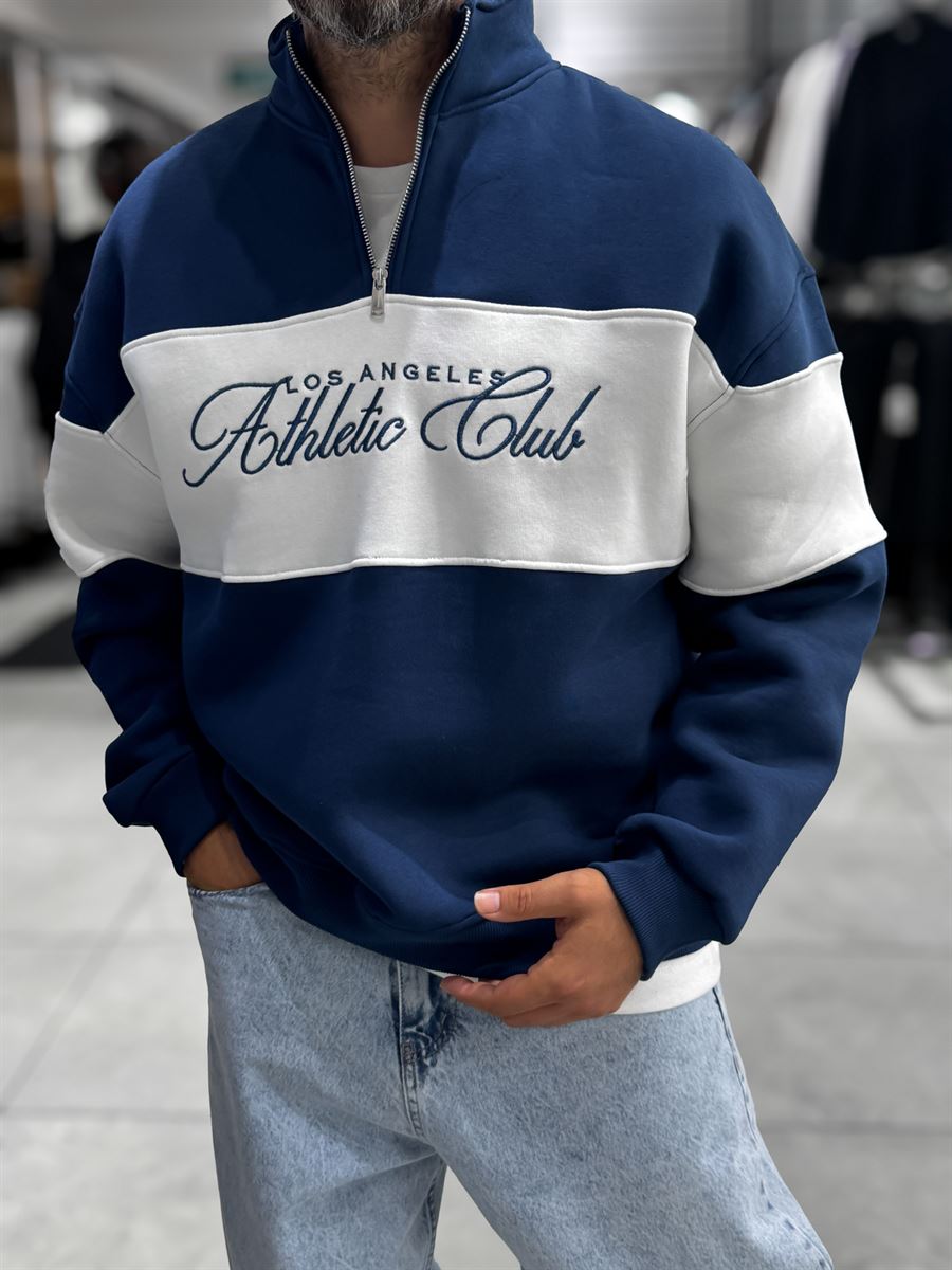 Navy Half-Zip Athletic Sweatshirt PM-106