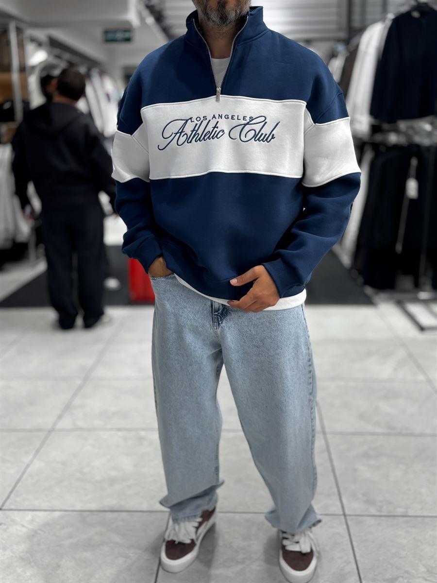 Navy Half-Zip Athletic Sweatshirt PM-106