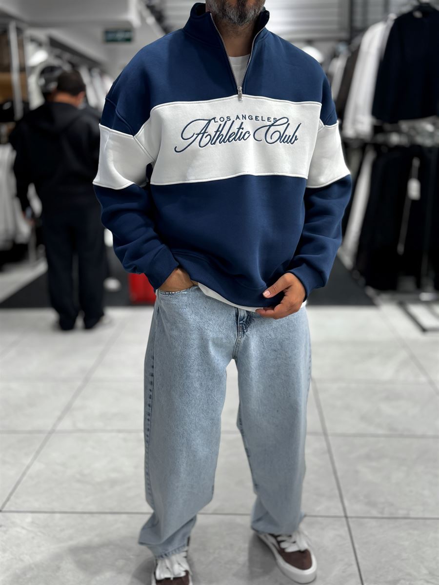 Navy Half-Zip Athletic Sweatshirt PM-106