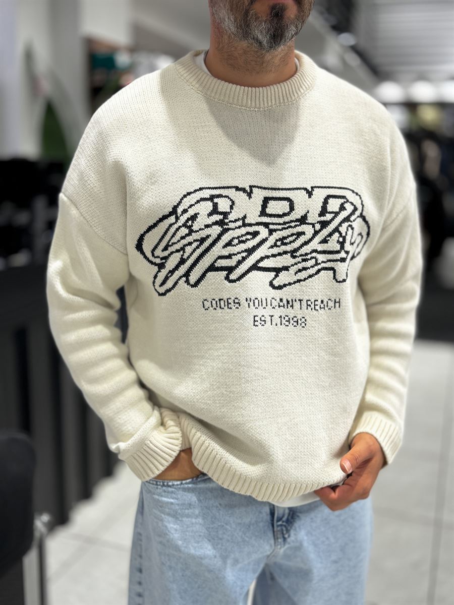 Beige Nowhere Oversized Knit Sweater PM-016