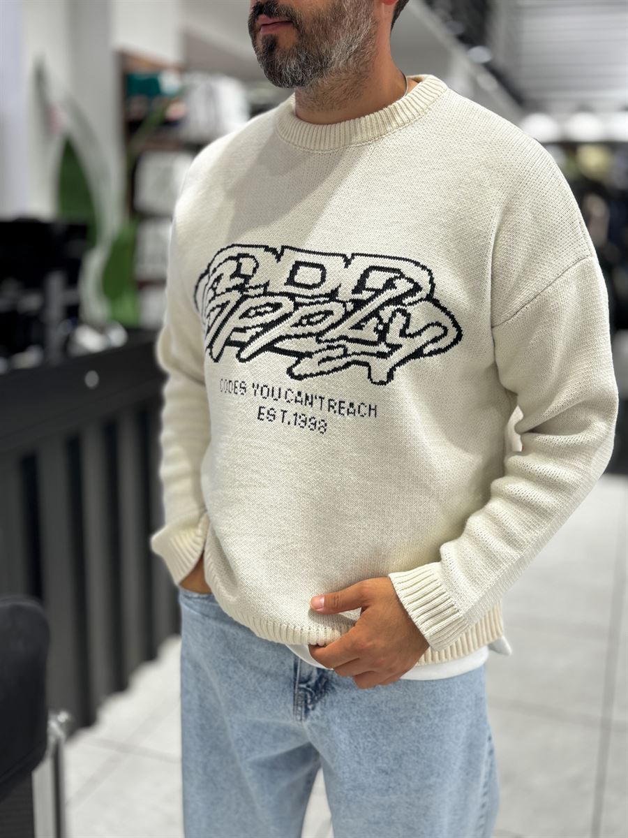 Beige Nowhere Oversized Knit Sweater PM-016