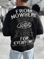 Black Nowhere Oversized Knit Sweater PM-016