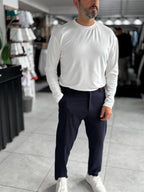White Modal Basic Lightweight Sweatshirt PM-201
