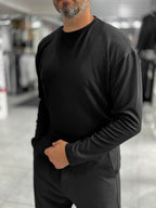 Black Modal Basic Lightweight Sweatshirt PM-201