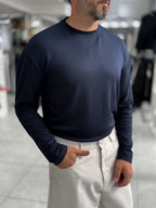 Navy Modal Basic Lightweight Sweatshirt PM-201