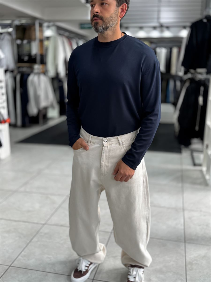 Navy Modal Basic Lightweight Sweatshirt PM-201