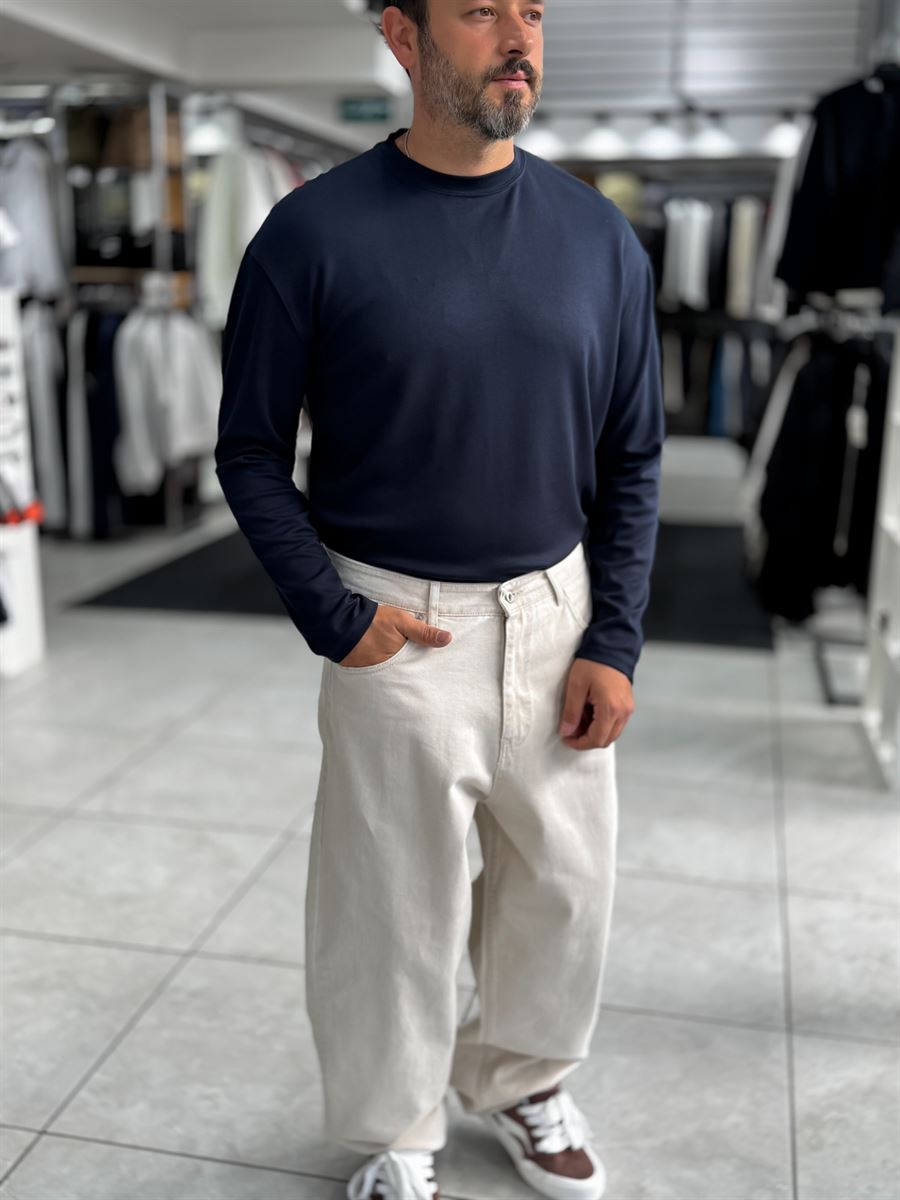 Navy Modal Basic Lightweight Sweatshirt PM-201
