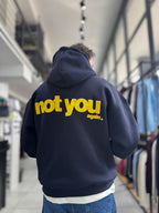 Navy Not You Printed Hooded Sweatshirt PM-111