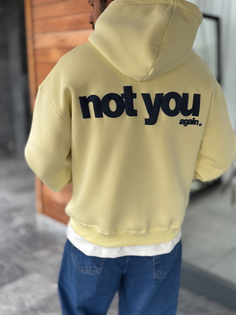 Yellow Not You Printed Hooded Sweatshirt PM-111