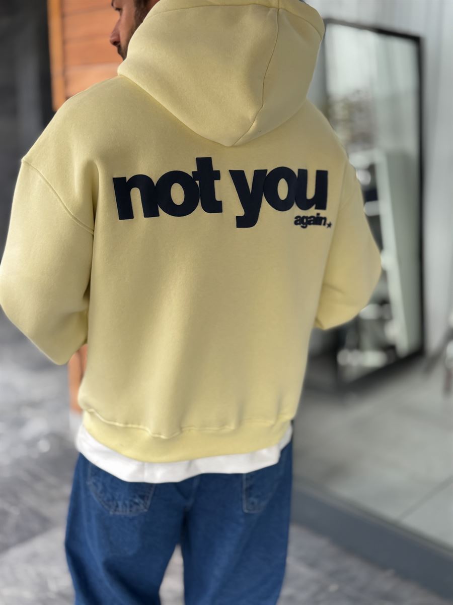 Yellow Not You Printed Hooded Sweatshirt PM-111