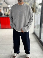Gray Surface Printed Oversized Knit Sweatshirt PM-019