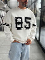 White 85 Printed Oversized Sweatshirt PM-108