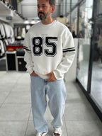 White 85 Printed Oversized Sweatshirt PM-108
