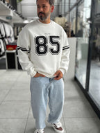 White 85 Printed Oversized Sweatshirt PM-108