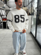White 85 Printed Oversized Sweatshirt PM-108