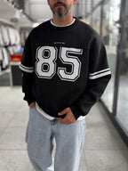 Black 85 Printed Oversized Sweatshirt PM-108