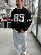 Black 85 Printed Oversized Sweatshirt PM-108