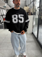 Black 85 Printed Oversized Sweatshirt PM-108
