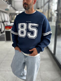 Navy 85 Printed Oversized Sweatshirt PM-108