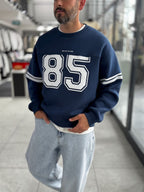 Navy 85 Printed Oversized Sweatshirt PM-108