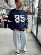 Navy 85 Printed Oversized Sweatshirt PM-108