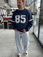 Navy 85 Printed Oversized Sweatshirt PM-108