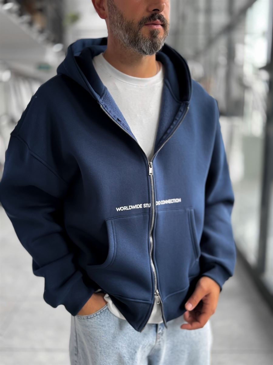 Navy Worldwide Hooded Sweatshirt PM-220