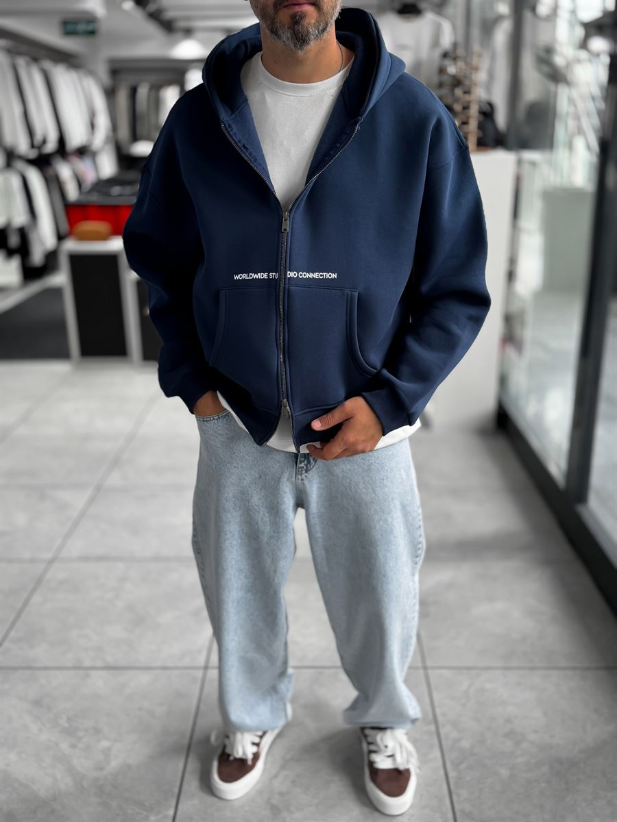 Navy Worldwide Hooded Sweatshirt PM-220