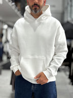 White Basic Oversized Hooded Sweatshirt PM-101