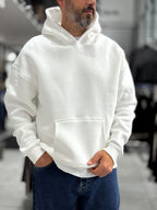 White Basic Oversized Hooded Sweatshirt PM-101