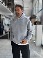 Gray Basic Oversized Hooded Sweatshirt PM-101
