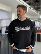 Black Union Club Embroidered Knit Sweatshirt PM-018