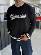 Black Union Club Embroidered Knit Sweatshirt PM-018