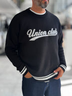 Black Union Club Embroidered Knit Sweatshirt PM-018