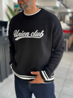 Black Union Club Embroidered Knit Sweatshirt PM-018