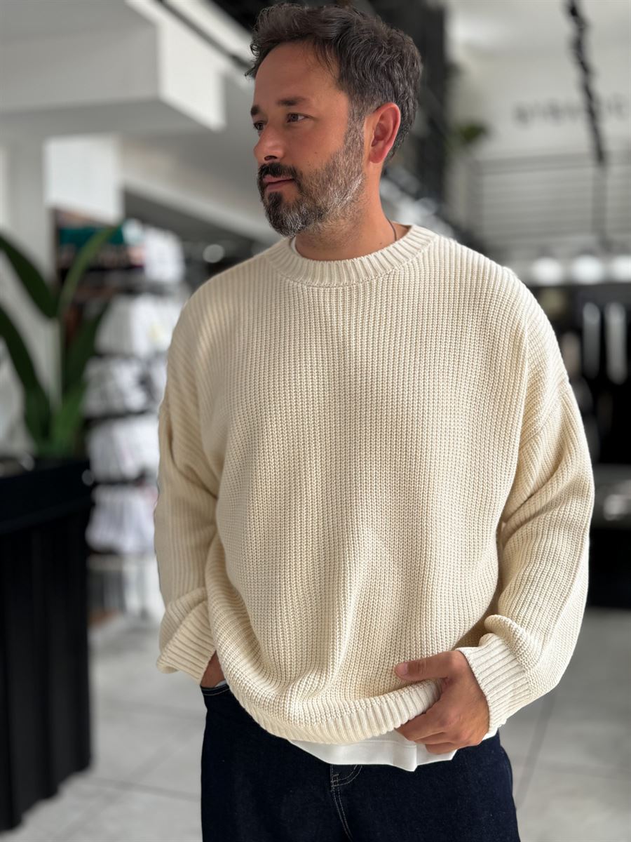 Beige Basic Oversized Knit Sweater PM-008