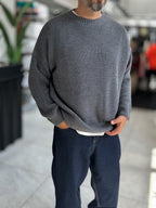 Charcoal Basic Oversized Knit Sweater PM-008