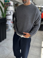 Charcoal Basic Oversized Knit Sweater PM-008
