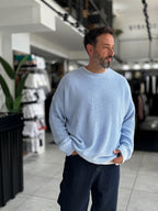 Light Blue Basic Oversized Knit Sweater PM-008