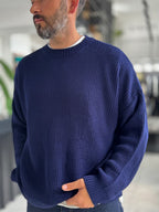Navy Basic Oversized Knit Sweater PM-008