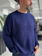 Navy Basic Oversized Knit Sweater PM-008
