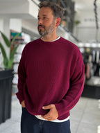 Burgundy Basic Oversized Knit Sweater PM-008