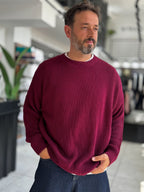 Burgundy Basic Oversized Knit Sweater PM-008