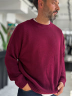 Burgundy Basic Oversized Knit Sweater PM-008