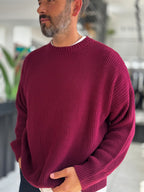 Burgundy Basic Oversized Knit Sweater PM-008